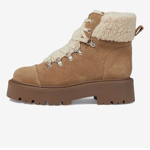 Revolve Steve Madden Reyen Shearling Ankle Boots NWOT - Picture 2 of 12